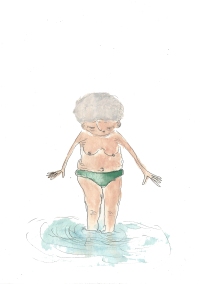 granny in water